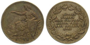 Ohne Jahrgang - Sitzende Helvetia - Jeton Messing